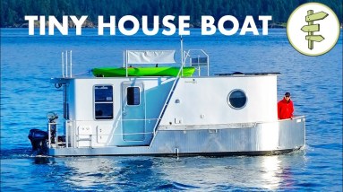Boat Builder's AMAZING Modern Tiny House Boat - Full Tour 14 Boat Builder's AMAZING Modern Tiny House Boat - Full Tour