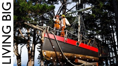 150 Year Old Sailboat Transformed Into Pirate Ship Treehouse! ☠️ 6 150 Year Old Sailboat Transformed Into Pirate Ship Treehouse! ☠️