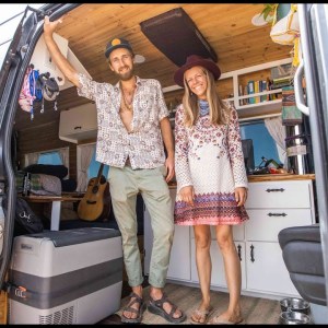 Beautiful DIY Sprinter Camper Van - Live Edge Countertops & Dinette