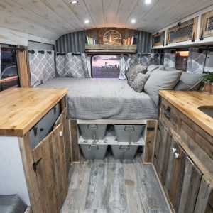 Adorable DIY Short Skoolie - Tiny House On Wheels W/ Gorgeous Wood Accents