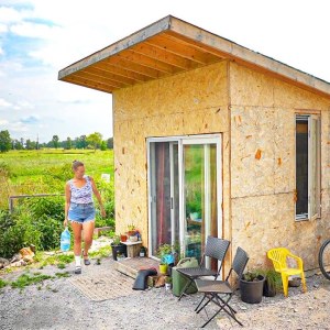 Woman Living in a 10' x 11' Shed Converted into a Budget Tiny House