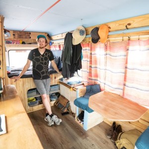 Spacious DIY Shuttle Bus Tiny House On Wheels