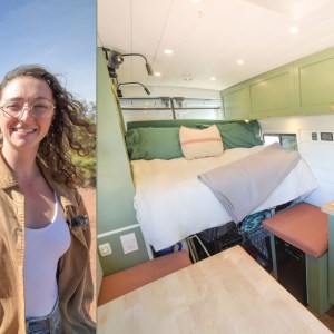 Solo Female in Ford Transit Camper Van — Oven & Divider Wall Make it Feel Like Home