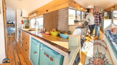 1954 Raised Roof Skoolie -- Incredible Remodel w/ Spa Shower & Live Edge Counters