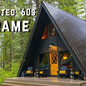 1960s Renovated A-FRAME Cabin in Woods - Small Space Inspiration!