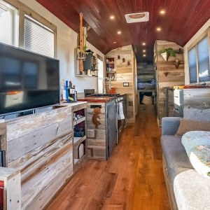 DIY Raised Roof School Bus w/ Rustic Interior & Stunning Kitchen