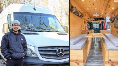 DIY Sprinter w/ Dinette/Bed Layout - Beautiful Pine Cabin Vibes 2 DIY Sprinter w/ Dinette/Bed Layout - Beautiful Pine Cabin Vibes