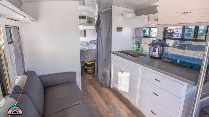 Impressive $10k Shuttle Bus Build — Light Minimalist Design