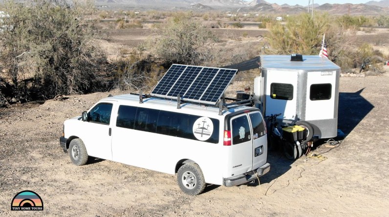 Retired Couple's DIY 16 Ft. Cargo Trailer Tiny House With Utility Van