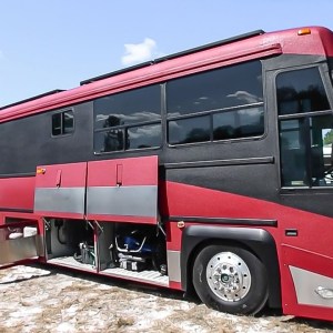 Beautiful 45 Ft. DIY Coach Bus Conversion for Semi-Retired Couple