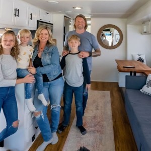 Family of 5 in Renovated, Functional Class A RV Motorhome