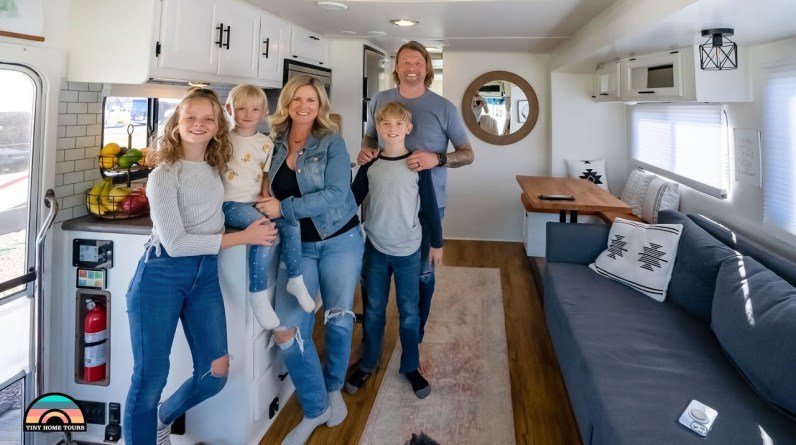 Family of 5 in Renovated, Functional Class A RV Motorhome