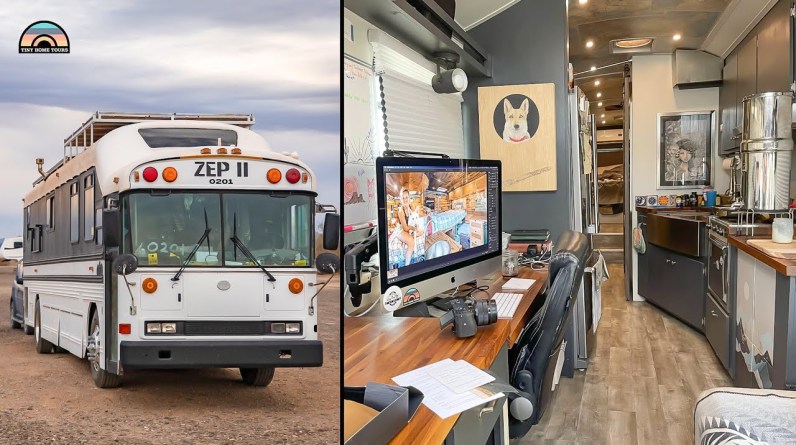 Off-Grid School Bus Tiny House - Built To Be 100% Off Grid
