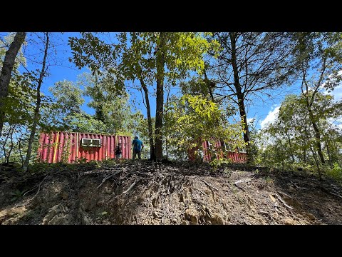 8x20 Container Homes Hauled up Steep Mountain Property 😲🫣🛻🚚🚛🏡🏡🏡