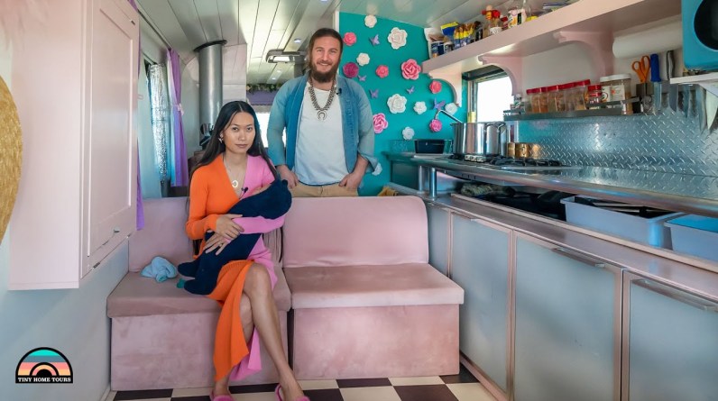 Young Family's DIY bus conversion - retro styling w/ modern kitchen