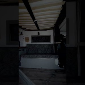 DIY camper van with elevator bed