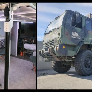 6x6 Military Vehicle Tiny House With Slide Outs + Elevator Bed