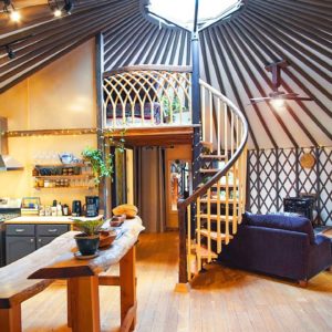 Magical Yurt with Spiral Staircase Loft & Exterior Wooden Shell - Full Tour