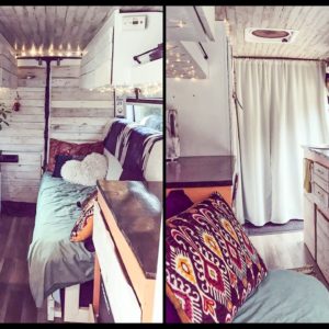 Couple's DIY Sprinter Camper Van Tiny House - Minimalist Life On The Road