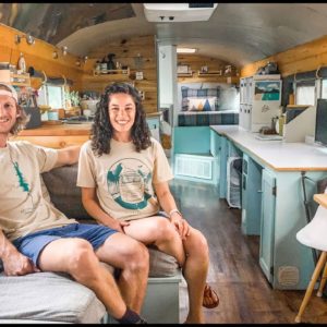 DIY School Bus Tiny House With Shower & Toilet - Crafty Storage Hacks