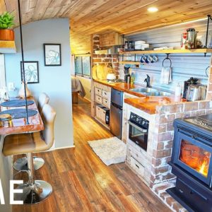1975 Passenger Bus Converted into a Stunning Tiny Home with a View - FULL TOUR