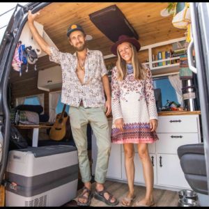 Beautiful DIY Sprinter Camper Van - Live Edge Countertops & Dinette