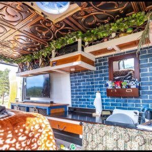 DIY Promaster - Eclectic Camper Van with Unique Tin Ceiling