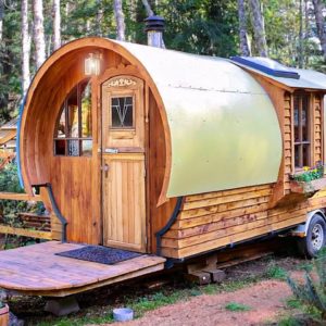 Beautiful Wagon Style Tiny House Built with Reclaimed Materials