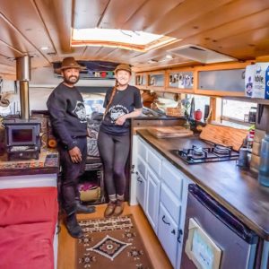 Couple's DIY Mini School Bus Tiny House - Shower + Toilet Built In