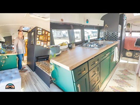 Solo Female in Short Skoolie - $15k Total Build Cost - Artistic & Eclectic